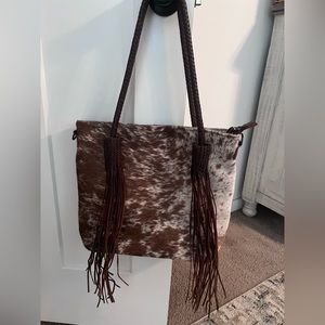 American Darling Leather, Fringe and Cowhide purse